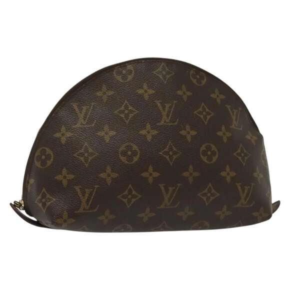 LOUIS VUITTON Monogram Trousse Demi Ronde Cosmetic Pouch M47520 LV Auth 139929 - Picture 1 of 16